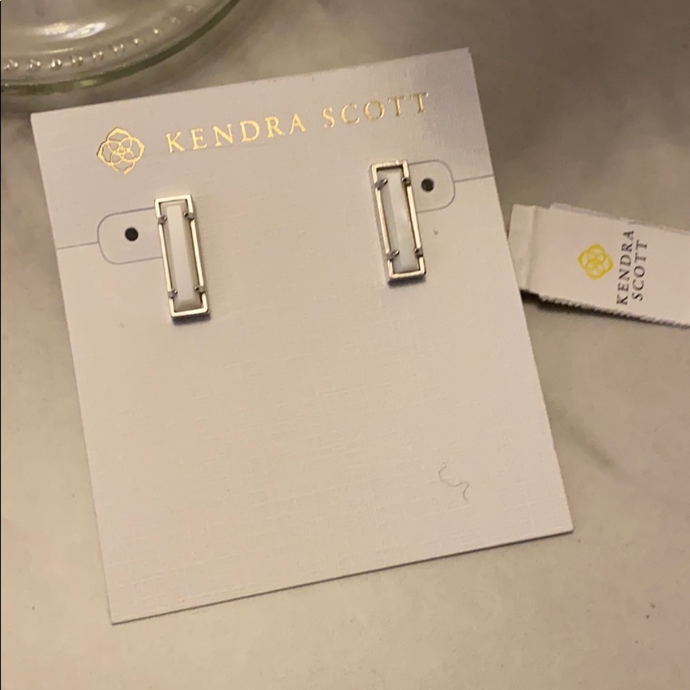 Kendra Scott Silver and White Lady Stud Earrings - Picture 2 of 4